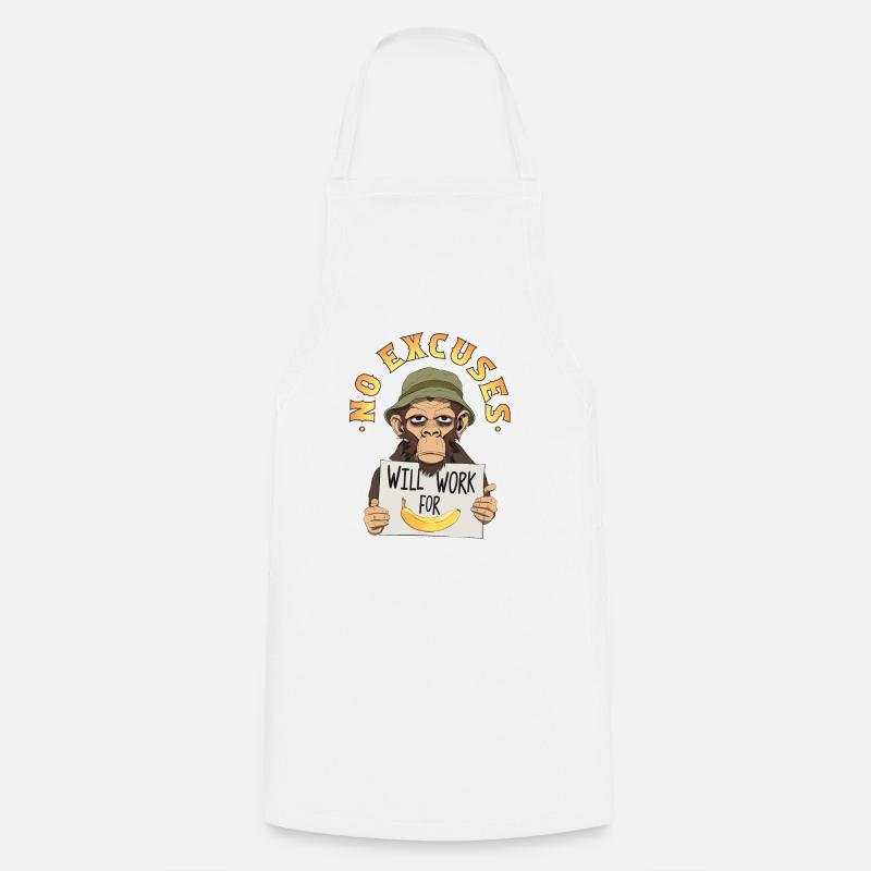 Banana Monkey - Cooking Apron - white