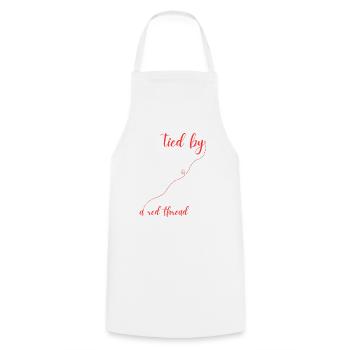 Red thread - Cooking Apron - white - Front - AI Model Male 185 dark (185cm)