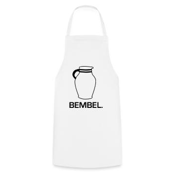 Bembel Design #Frankfurt am Meer #069 #FFM - Kochschürze - Weiß - Vorne - AI Model Male 185 dark (185cm)