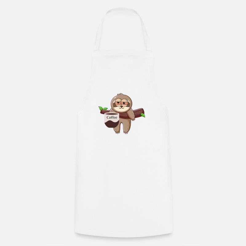 Coffee Sloth - Cooking Apron - white
