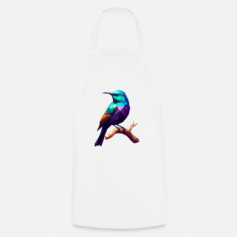 Oiseau abstrait sur branche, idée cadeau - Tablier de cuisine - blanc