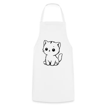 Cat Baby - Cooking Apron - white - Front - AI Model Male 185 dark (185cm)