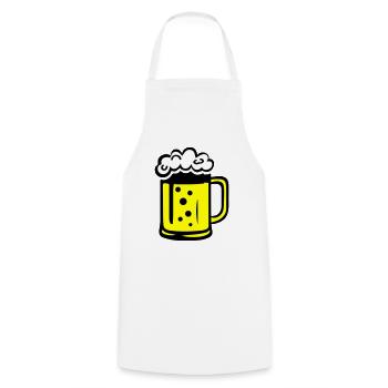 Bande dessinée de bière - Tablier de cuisine - blanc - Devant - AI Model Male 185 dark (185cm)