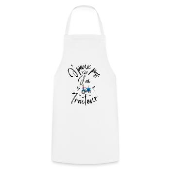J'Peux Pas J'Ai Tracteur - Tablier de cuisine - blanc - Devant - AI Model Male 185 dark (185cm)