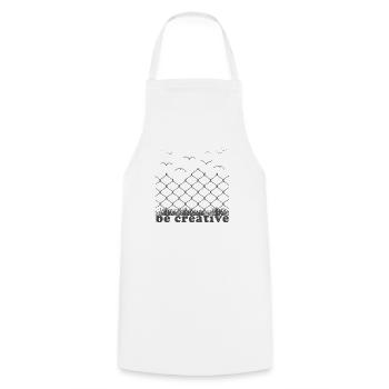 be creative - Cooking Apron - white - Front - AI Model Male 185 dark (185cm)