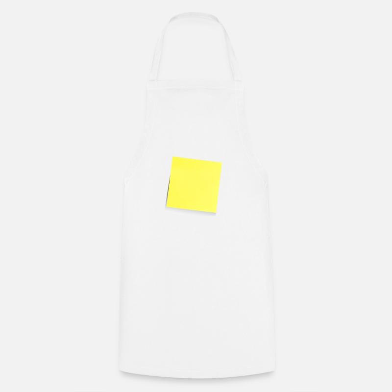 yellow notepad , sticky note , sticky note - Cooking Apron - white