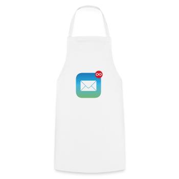 Mail Infinite Work | Always enough to do - Cooking Apron - white - Front - AI Model Male 185 dark (185cm)