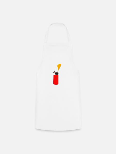 Feuerzeug Design als Geschenkidee - Kochschürze - Weiß