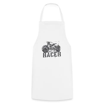Caffe Racer 02 - Kochschürze - Weiß - Vorne - AI Model Male 185 dark (185cm)