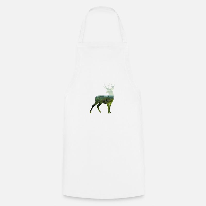 Cerf silhoutte - Tablier de cuisine - blanc