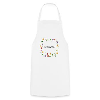 Vegan Shirt - Frag nicht wieso ich Veganerin bin - Kochschürze - Weiß - Vorne - AI Model Male 185 dark (185cm)