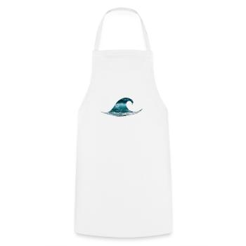 Welle Ozean Meer Surfen - Kochschürze - Weiß - Vorne - AI Model Male 185 dark (185cm)