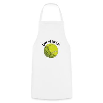 tennislove1 - Cooking Apron - white - Front - AI Model Male 185 dark (185cm)