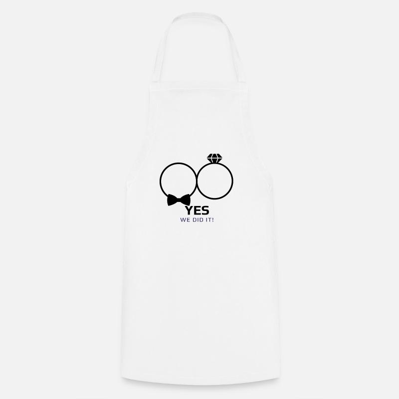Wedding we did it - Cooking Apron - white