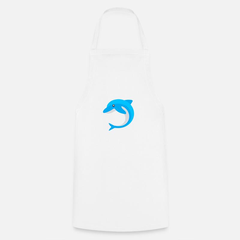 blue dolphin - Cooking Apron - white
