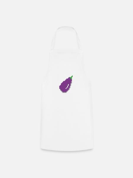 Aubergine Pixel Art - Kochschürze - Weiß