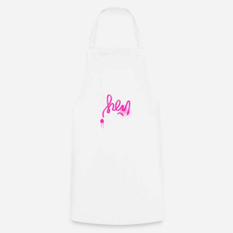 XL 04 b cassette music - Cooking Apron - white