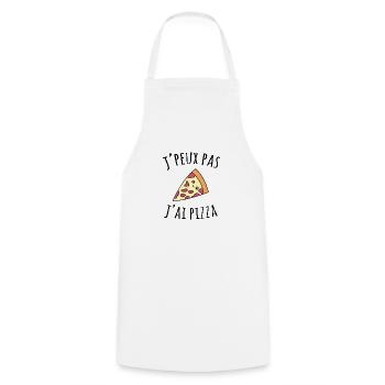 I can not have pizza - Cooking Apron - white - Front - AI Model Male 185 dark (185cm)