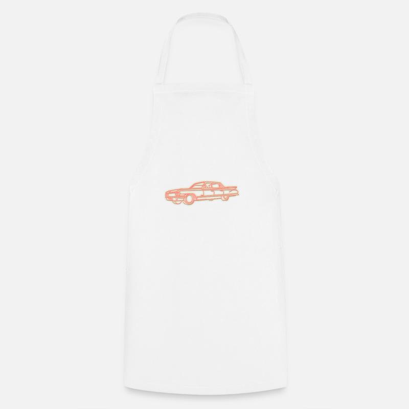 Neon light vintage car - Cooking Apron - white
