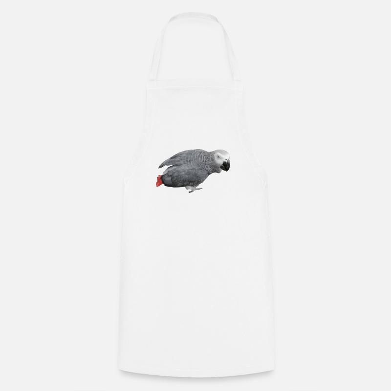 grauer Vogel - Kochschürze - Weiß