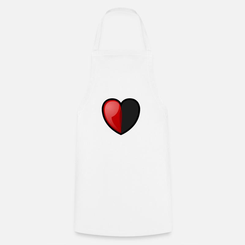 RPG Heart: Half Full - Cooking Apron - white