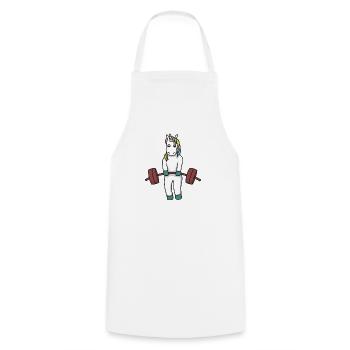 Unicorn weight fitness gift dumbbell weight training - Cooking Apron - white - Front - AI Model Male 185 dark (185cm)