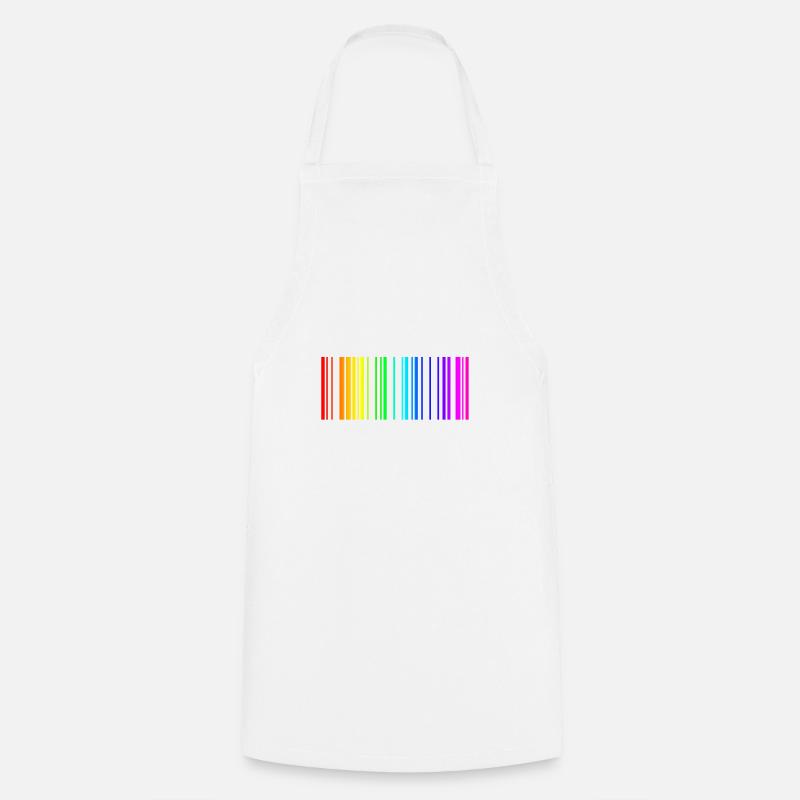 Regenbogen Barcode bunt Geschenk Idee - Kochschürze - Weiß