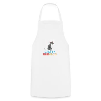 Chat Coffe Miau/ Meow - Tablier de cuisine - blanc - Devant - AI Model Male 185 dark (185cm)