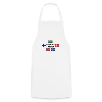 5 pays 1 nation Scandinavie drapeaux cadeau - Tablier de cuisine - blanc - Devant - AI Model Male 185 dark (185cm)