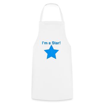 I'm a Star Blau - Kochschürze - Weiß - Vorne - AI Model Male 185 dark (185cm)