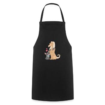 Love between dogs - Cooking Apron - black - Front - AI Model Male 185 dark (185cm)