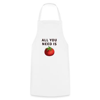 All You Need Is Tomato Tomate - Kochschürze - Weiß - Vorne - AI Model Male 185 dark (185cm)