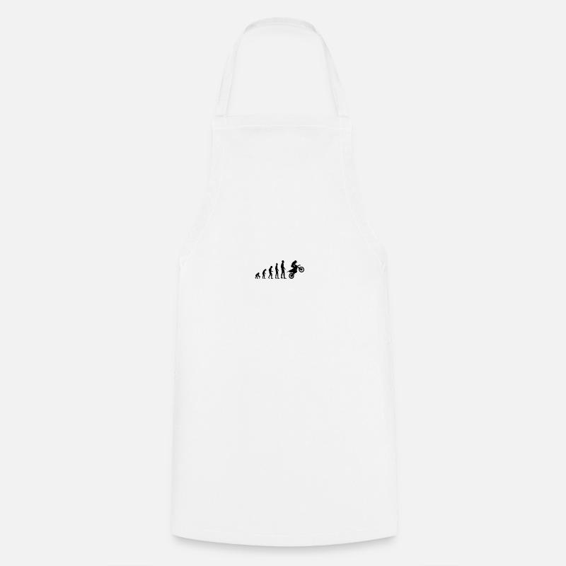 Evolution monkey human motorcycle - Cooking Apron - white