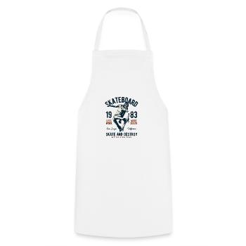 SKATEBOARD 1983 - Cooking Apron - white - Front - AI Model Male 185 dark (185cm)