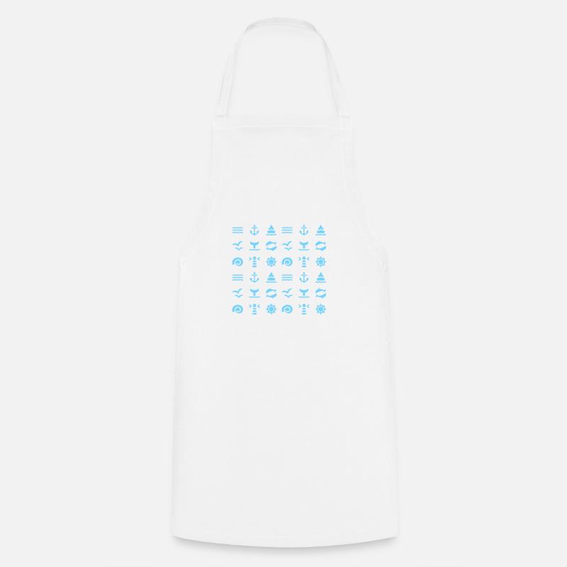 Anker Wasser Möwe Schiff T-Shirt Geschenkidee - Kochschürze - Weiß