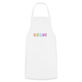 L'amour est l'amour, arc-en-ciel LGBT gay - Tablier de cuisine - blanc - Devant - AI Model Male 185 dark (185cm)