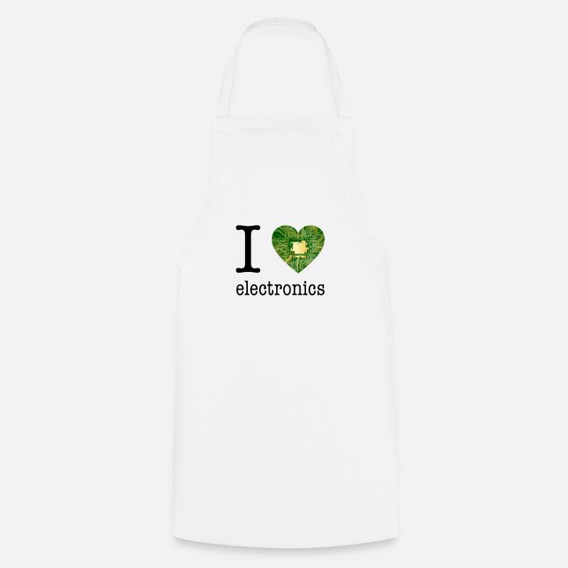 I love Electronics - electronics / gift idea - Cooking Apron - white