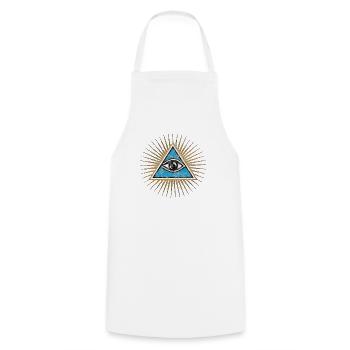 Yeux omniprésents, Triangle, Pyramide, Vintage, Dieu - Tablier de cuisine - blanc - Devant - AI Model Male 185 dark (185cm)
