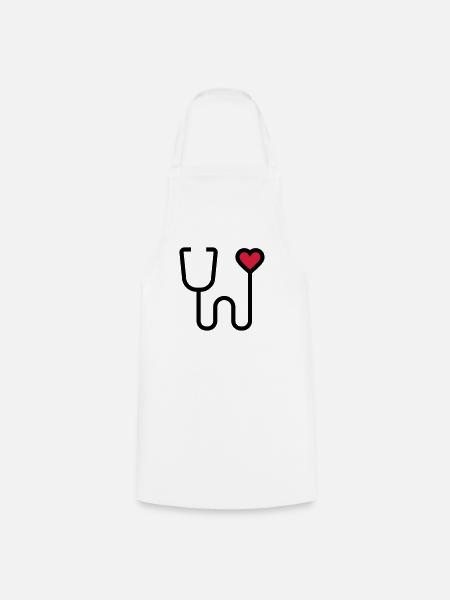 Stethoscope listening device - Cooking Apron - white