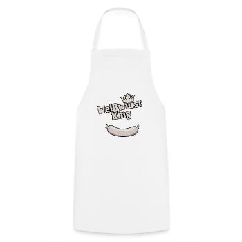 Weisswurst King Bavarois cadeau - Tablier de cuisine - blanc - Devant - AI Model Male 185 dark (185cm)