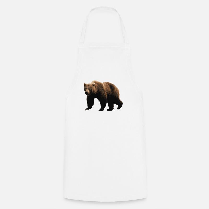 brown bear - Cooking Apron - white