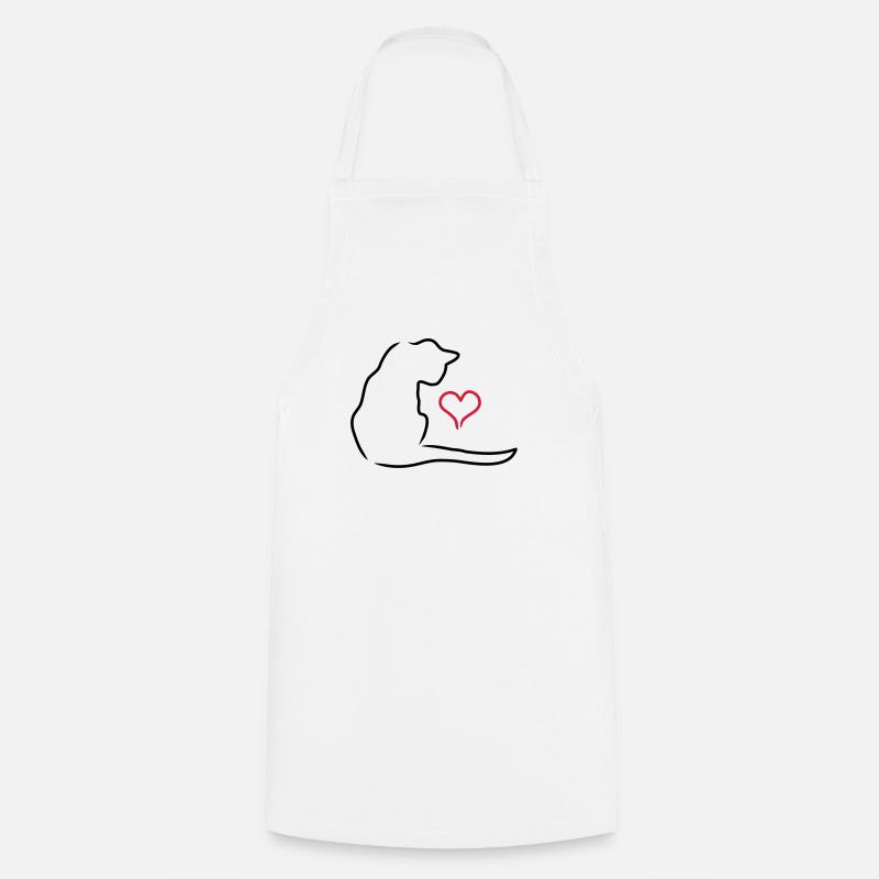 Chat - Tablier de cuisine - blanc