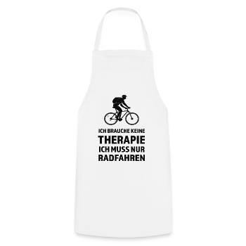 Ich Brauche Kee Therapie - Ich Muss Nur Radfahren - Kochschürze - Weiß - Vorne - AI Model Male 185 dark (185cm)