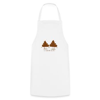 shirt merde - Tablier de cuisine - blanc - Devant - AI Model Male 185 dark (185cm)