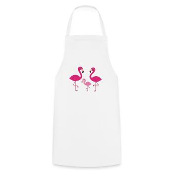 Flamingo Famille / Flamants roses Père Mère et enfant - Tablier de cuisine - blanc - Devant - AI Model Male 185 dark (185cm)