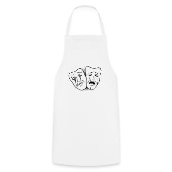 Deuil derrière les masques - Tablier de cuisine - blanc - Devant - AI Model Male 185 dark (185cm)