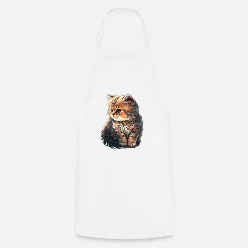Cute Kitten - Cooking Apron - white