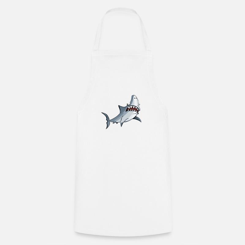 requin drôle - Tablier de cuisine - blanc