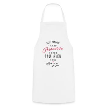 princesse et Equitation - Tablier de cuisine - blanc - Devant - AI Model Male 185 dark (185cm)