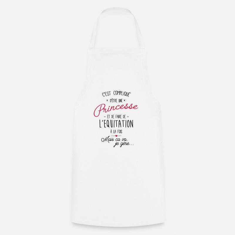 princesse et Equitation - Tablier de cuisine - blanc